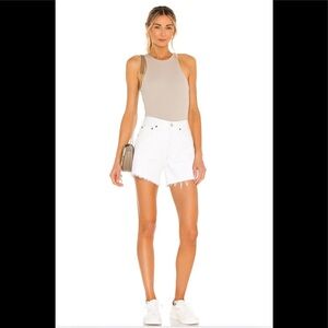 AGolde Parker Long White Shorts Loose Fit size 32 NWT